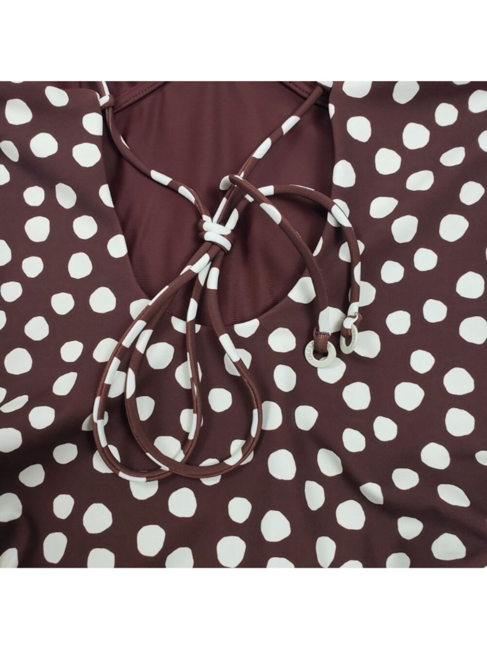 Zulu & Zephyr One-Piece Swimsuit Currant Spot Brown Polka Dot Women’s Size 2 NWT - Picture 14 of 16